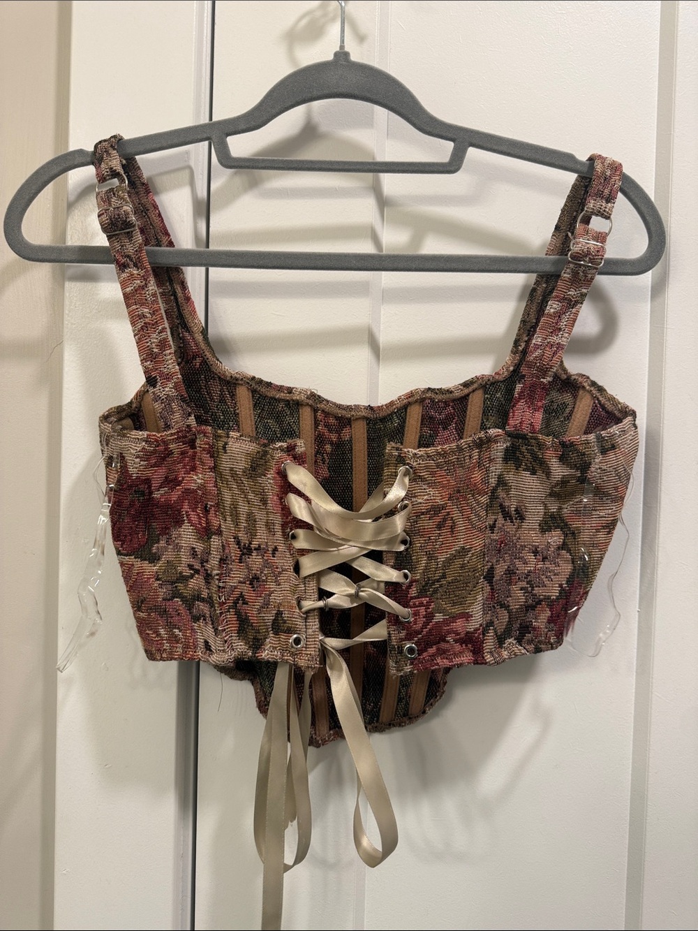 Windsor Rose Multi Floral Corset Crop Top - Picture 3 of 8